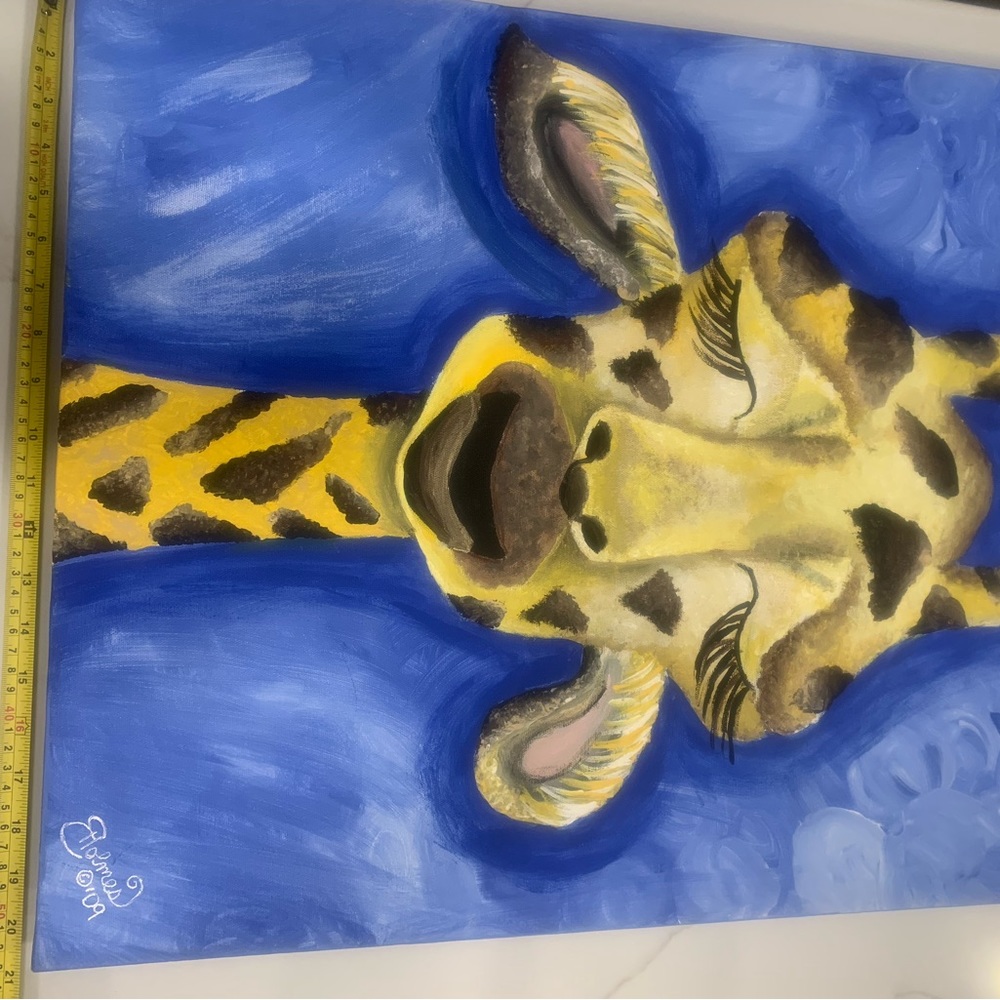 Adorable Giraffe on Canvas